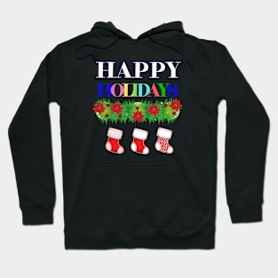 Cute Christmas Happy Holidays Poinsettia Hoodie